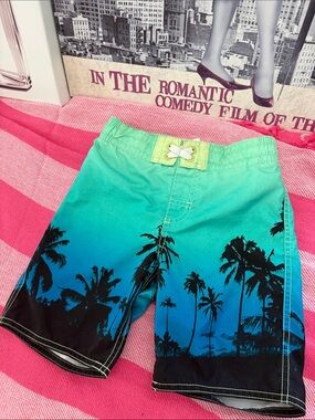 Old Navy Boys Swim Shorts in Neon Pink, Lime Green, White